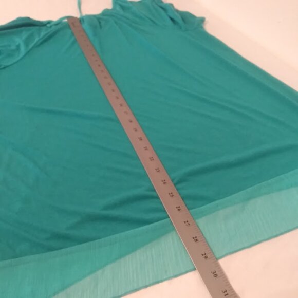 Just My size Women's size 2XL eco teal chiffon trim tunic top - Picture 8 of 13